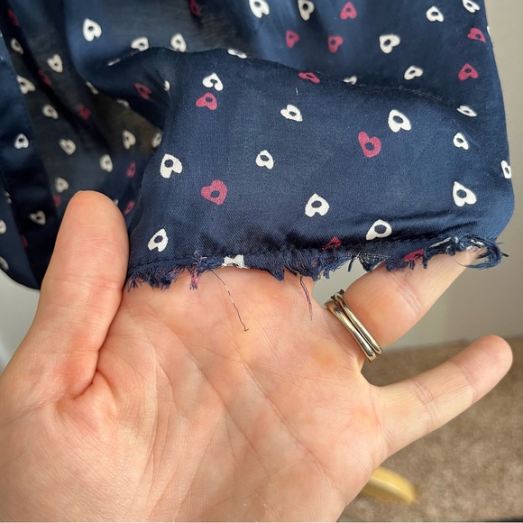 Zadig & Voltaire Ramia Heart Printed Button Navy Shirt Dress Womens Size Medium - Picture 8 of 12